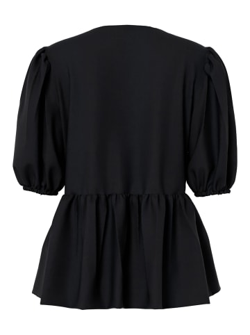 Pieces Oberteil mit Puffärmeln in Black
