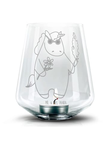Mr. & Mrs. Panda Gravur Windlicht Einhorn Woodstock ohne Spruch in Transparent