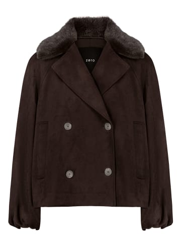 Zero Outdoorjacke mit Kunstfellkragen in Chocolate Plum