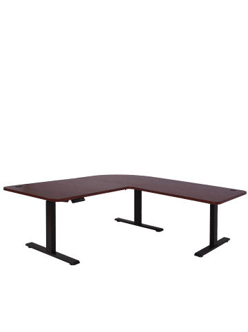 MCW Eck-Schreibtisch D40, Kirsch-Dekor, schwarz