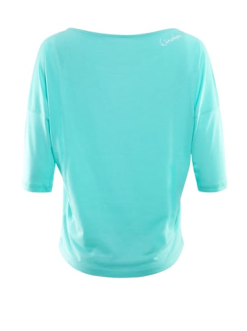 Winshape ¾-Arm Shirt Ultra Light mit Glitzer-Aufdruck MCS001 in mint/glitzer/weiß