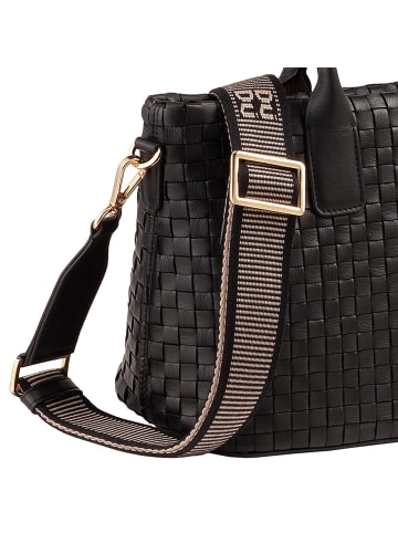 DuDu Jaqueline Shopper Tasche Leder 28 cm in black rose