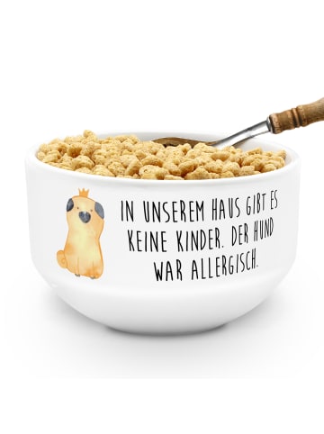 Mr. & Mrs. Panda Salatschälchen Mops Krone mit Spruch in Weiß
