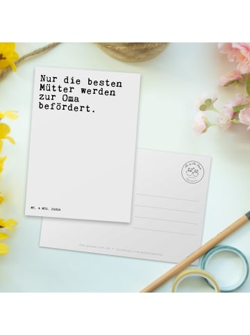 Mr. & Mrs. Panda Postkarte Nur die besten Mütter... mit Spruch in Weiß