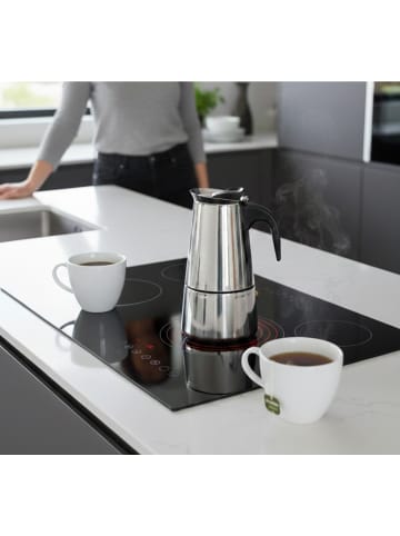 Cheffinger Espressokocher aus hochwertigem Edelstahl, Induktionsgeeignet 300 ml in Silber