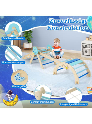 COSTWAY 8-in-1 Montessori Kletterdreieck in Blau