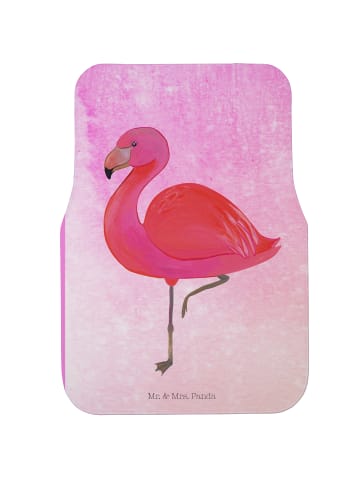Mr. & Mrs. Panda Fahrer Autofußmatte Flamingo Classic ohne Spruch in Aquarell Pink