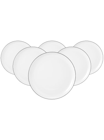 Seltmann Weiden 6er Set Frühstücksteller Lido Black Line ø 20 cm weiß in weiß
