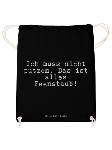 Mr. & Mrs. Panda Sportbeutel Ich muss nicht putzen.... mit Spruch in Schwarz