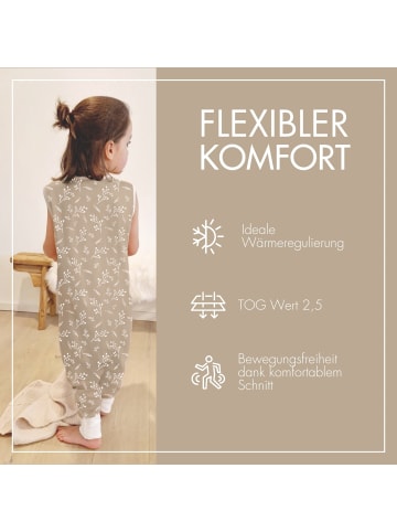 Räuberella Schlafsack mit Füßen Raschelnde Zweige  2.5 TOG  100 cm in Taupe