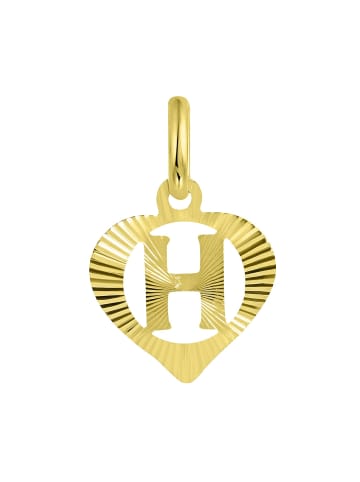 Lucardi 375 Gold Anhänger "Buchstabe H" Buchstabe