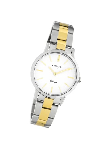 Oozoo Analog-Armbanduhr Oozoo Vintage Series silber, gold klein (ca. 30mm)