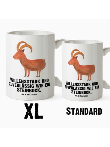 Mr. & Mrs. Panda Haferl Sternzeichen Steinbock mit Spruch in Weiß