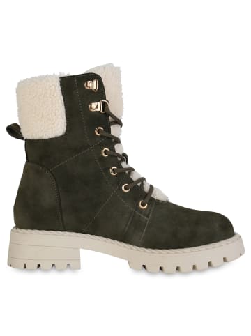 VAN HILL Schnürstiefeletten Harper in Olivgrün