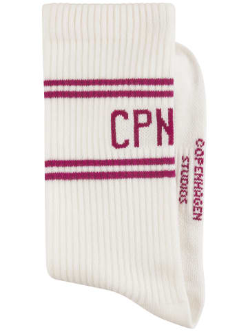 Copenhagen Studios Langsocken in 2x cream weiß mit beere