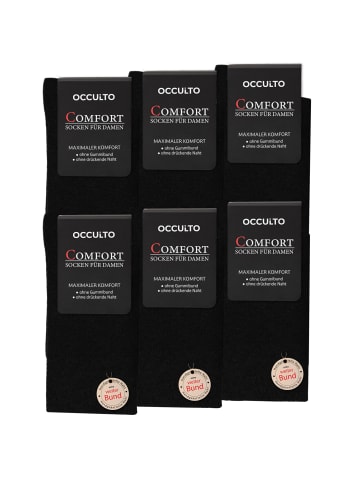 Occulto 6er Pack Damen Komfort Socken aus Baumwolle Gabi in Schwarz