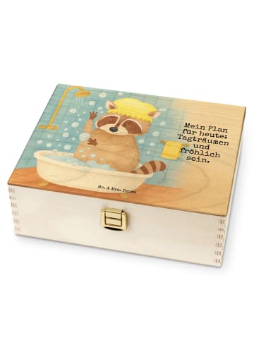 Mr. & Mrs. Panda Teebox Waschbär Design mit Spruch in Weiß