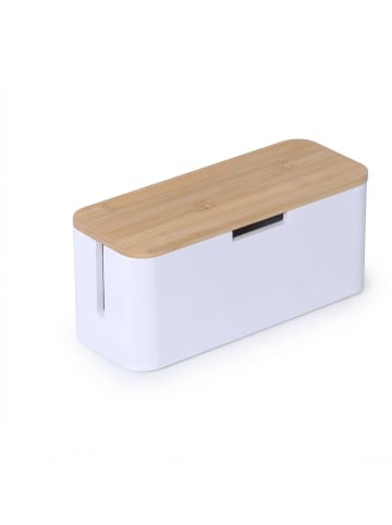 Kabelbox in Natur/ Weiß - (B)34 x (H)14,5 x (T)11 cm