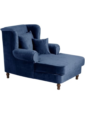58 aufm Kessel XXL Sessel inkl. Kissen Karley Samtvelours dunkelblau