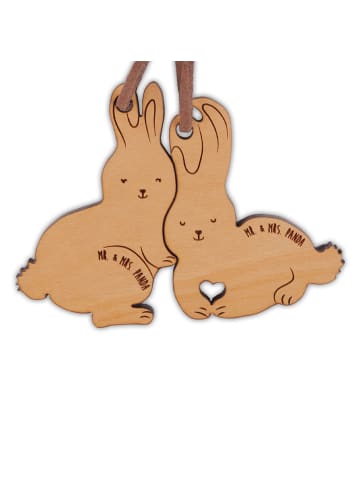 Mr. & Mrs. Panda paar schlüsselanhänger Hase verliebt ohne Spruch in Braun