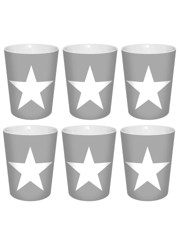 Geda Labels Becher Stern 6er Set in Grau - 300 ml