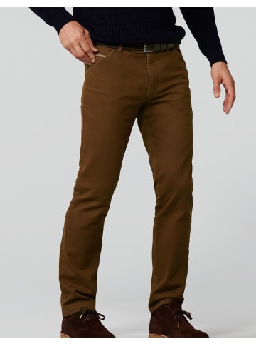 Meyer Chino-Hose Micro Structure Baumwoll-Chino in siena