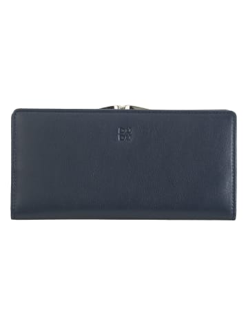 DuDu Geldbörse RFID Schutz Leder 19.5 cm in navy