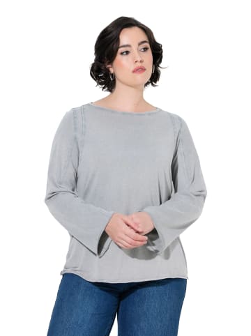 Ulla Popken Langarmshirt in hellgrau mélange