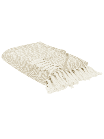 Beliani Tagesdecke TOUTLI in Beige - (W) 200 x (H) 1.25 x (L) 220 cm