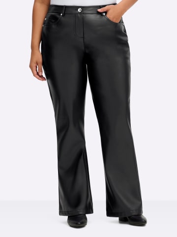 sheego Lederimitathose in schwarz