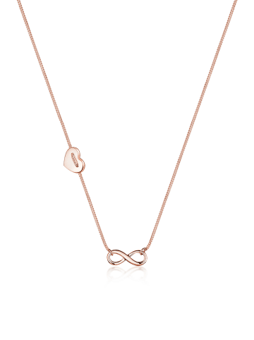 Elli Halskette 925 Sterling Silber Herz, Infinity in Rosegold