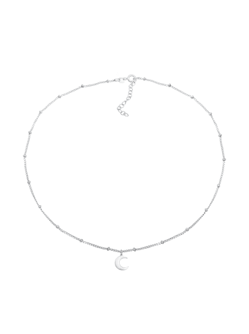 Elli Halskette 925 Sterling Silber Astro, Halbmond in Silber