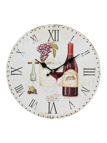 Ambiente Haus Wanduhr - Rotwein in Mehrfarbig - 28 cm 