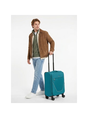 Stratic taska 4 Rollen Kabinentrolley S 55 cm mit Dehnfalte ocean blue