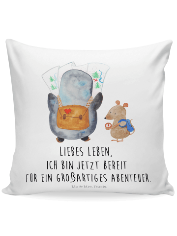 Mr. & Mrs. Panda kuschelkissen 40x40 Pinguin & Maus Wanderer mit... in Weiß