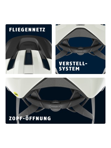 ABUS Fahrradhelm Macator MIPS in pearl white