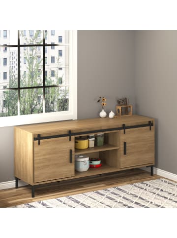 HOMCOM Schiebetor-183B x 0,6T x 18H cm-Schwarz