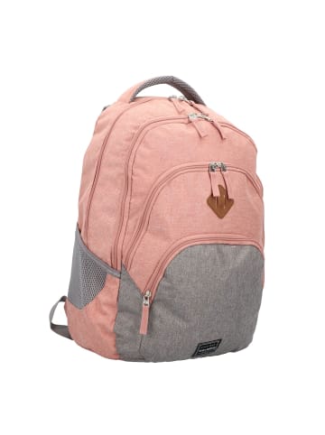 travelite Basic Rucksack 45 cm Laptopfach in rosa-grau