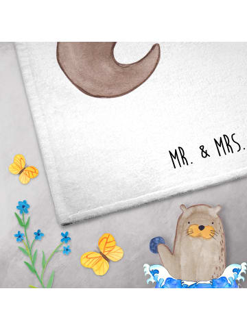 Mr. & Mrs. Panda Handtuch Otter Umarmen ohne Spruch in Weiß