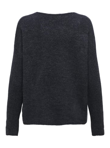 JACQUELINE de YONG Fein Strickpullover Pullover V-Neck JDYELANORA Longsleeve Sweater in Dunkelblau