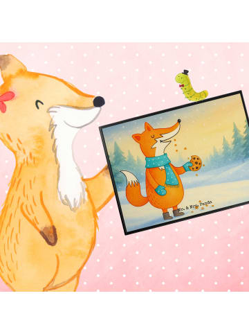 Mr. & Mrs. Panda Schreibunterlage Fuchs Keks Design ohne Spruch in Weiß