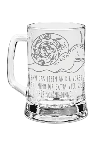 Mr. & Mrs. Panda Gravur Bierkrug Schnecke Sir mit Spruch in Transparent