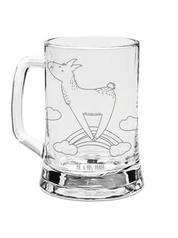 Mr. & Mrs. Panda Krug Lama Regenbogen ohne Spruch in Transparent