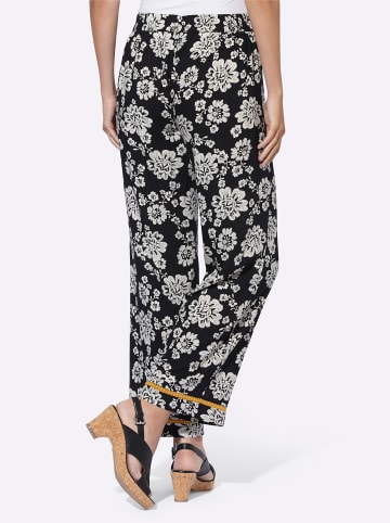 Heine Druck-Hose in schwarz-champagner-bedruckt