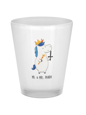Mr. & Mrs. Panda Schnapsglas Einhorn König mit Schwert ohne Spruch in Transparent