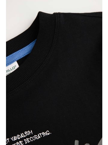 Coccodrillo Baumwoll-T-Shirt mit kurzen Ärmeln in schwarz