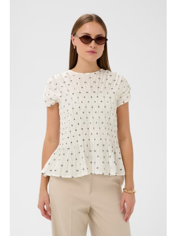 Soaked in Luxury Bluse ärmellos SLAmelie Feminine Form in White W. Black Dobby