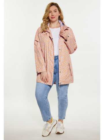 Schmuddelwedda Damen Plus Size Regenjacke in Pastelllavendel Orange Leo