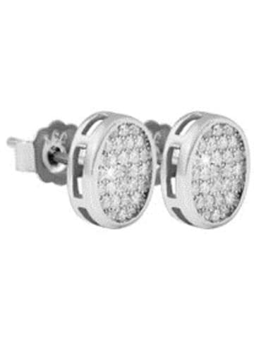Adeliás Damen Ohrringe – Ohrstecker aus 925 Silber mit Zirkonia in silber