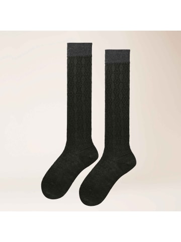 Kunert Kniestrümpfe Heritage Structure Socks gemustert in Olive